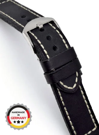 RIOS Vintage Leather Manchester - Black - Vintage Leather 19613/RI kol saati