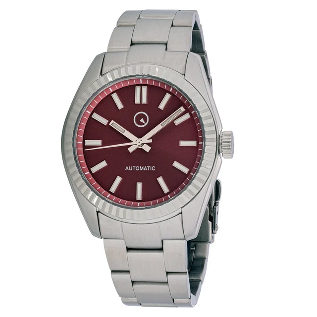 Islander Brookville Hi-Beat Automatic Dress Watch with Sunburst Cherry Red Dial #ISL-130 k