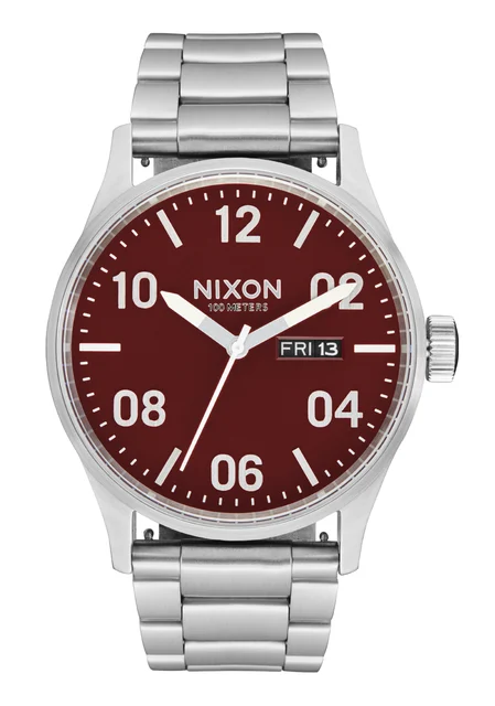 Nixon US Sentry Stainless Steel - Silver / Cranberry A356-5198-00 kol saati