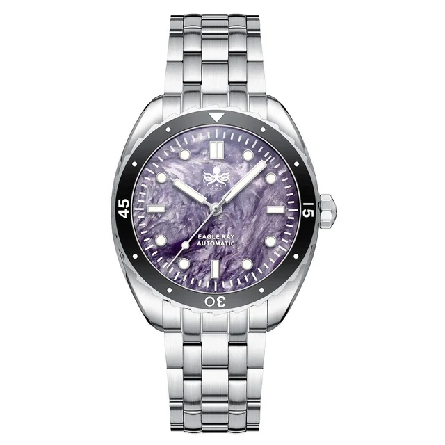 Phoibos Eagle Ray Automatic Dive with Charoite Dial #PY065HN kol saati