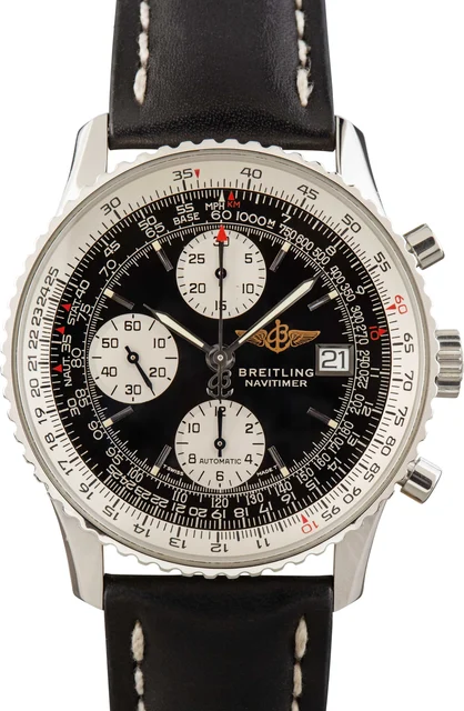 Breitling Old Navitimer Black Index Dial A13020 kol saati