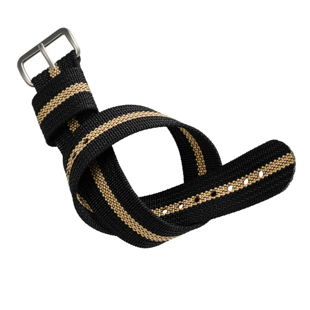 RDUNAE Nylon Fabric Watchband 18/19/20mm 瑞异S6- 尼龙带-18mm 黑卡其线- 38元 kol saati