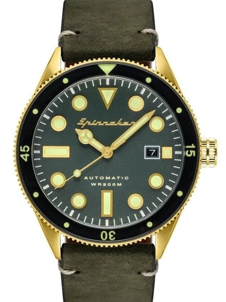 Spinnaker Cahill Automatic Dive Watch with 43mm Goldtone Case #SP-5033-05 43 mm kol saati