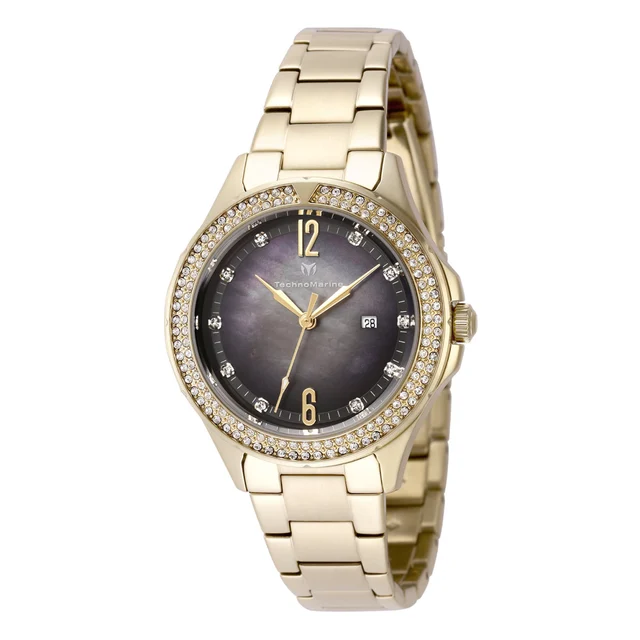 Technomarine Luna Tides Watch w/ Mother of Pearl Dial - 33mm. Gold (TM-826010) kol saati