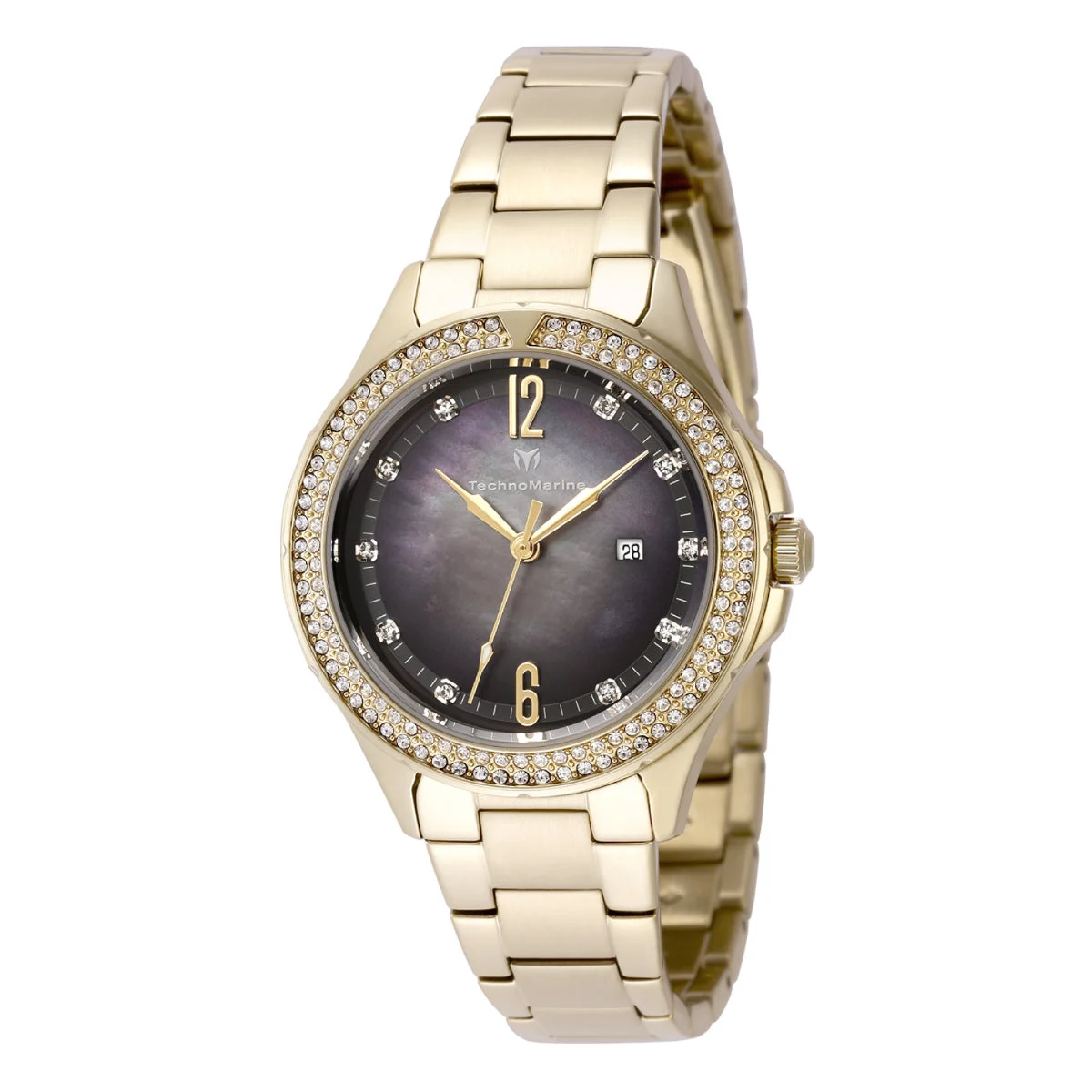 Technomarine Luna Tides Watch w/ Mother of Pearl Dial - 33mm. Gold (TM-826010) 33 mm kol saati
