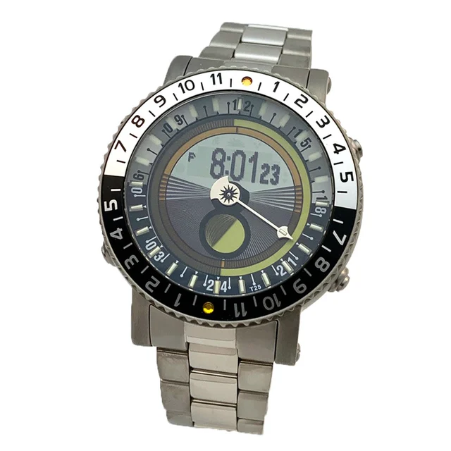 YES Titanium World Time Watch with Titanium Bracelet #7S-SO-S3 kol saati