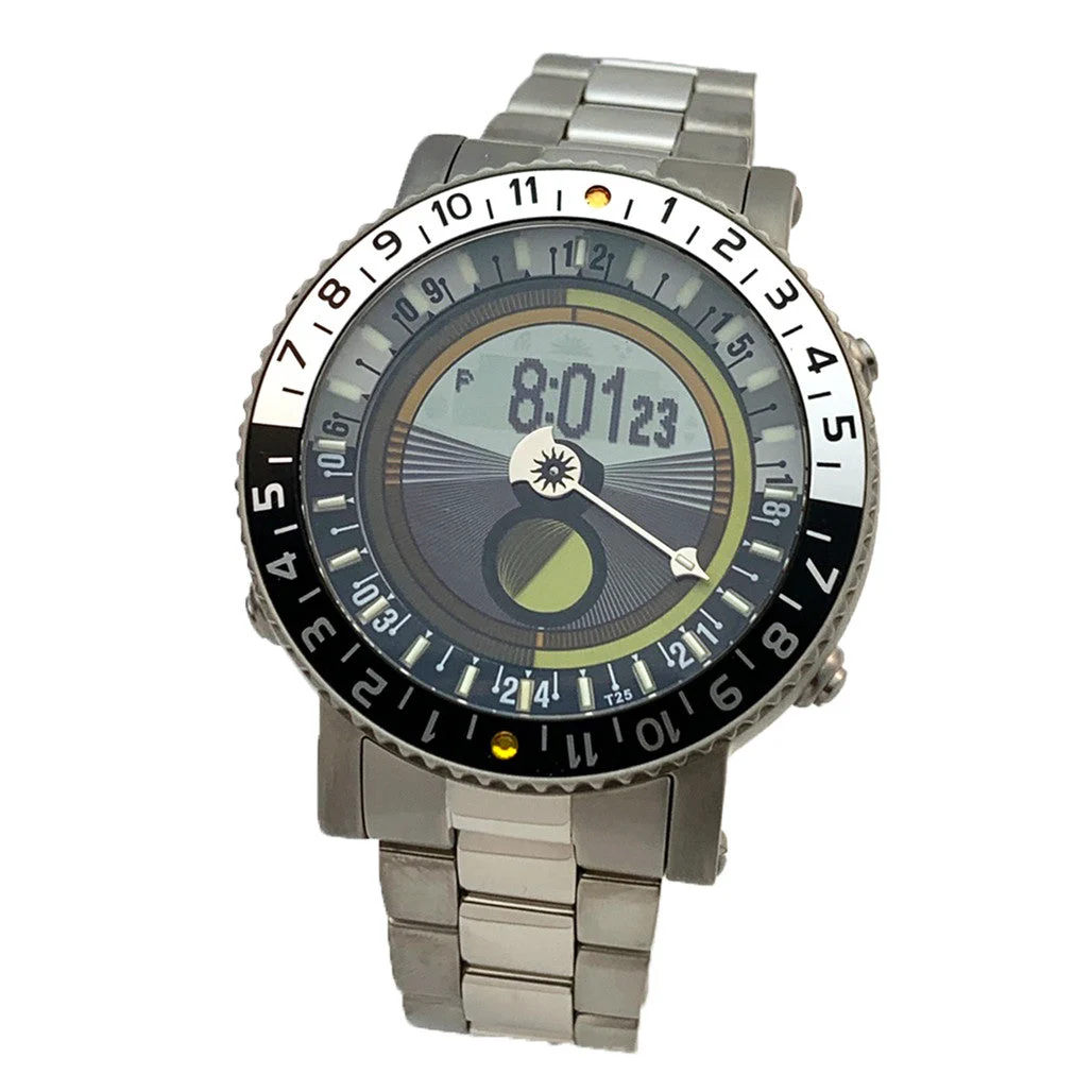 YES Titanium World Time Watch with Titanium Bracelet #7S-SO-S3 46 mm kol saati