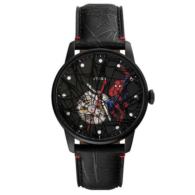 Fossil Marvel x LimitedEdition SpiderMan ve Yaka İğnesi Seti FLE1247SET kol saati