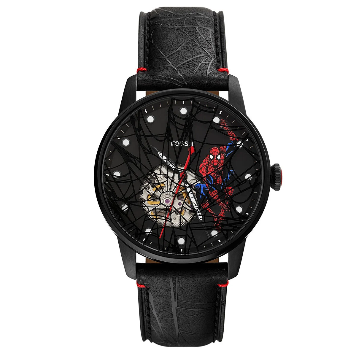Fossil Marvel x LimitedEdition SpiderMan ve Yaka İğnesi Seti FLE1247SET 42 mm kol saati
