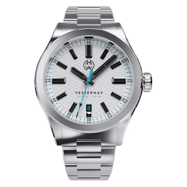 Henry Archer Vesterhav Slim Automatic Watch with Polar Black Dial #HAC-VES-POB-3LI kol saa