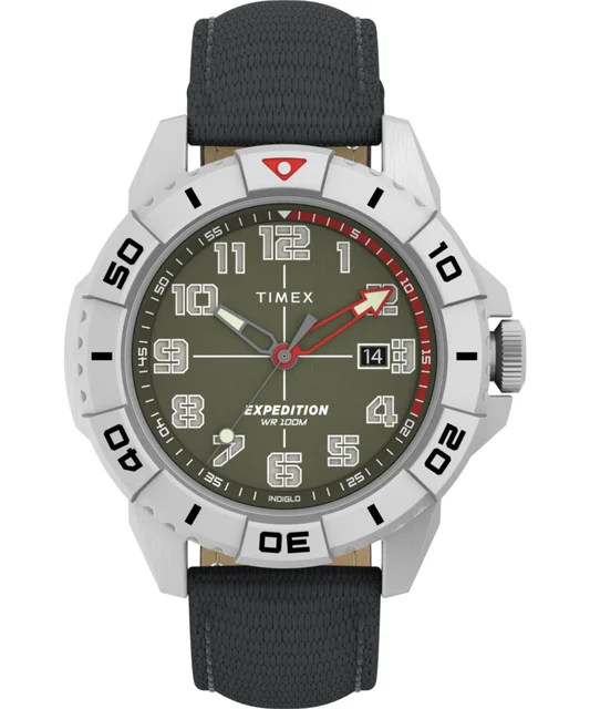 Timex Expedition Ridge 42mm Leather Strap Watch TW2W84200 kol saati