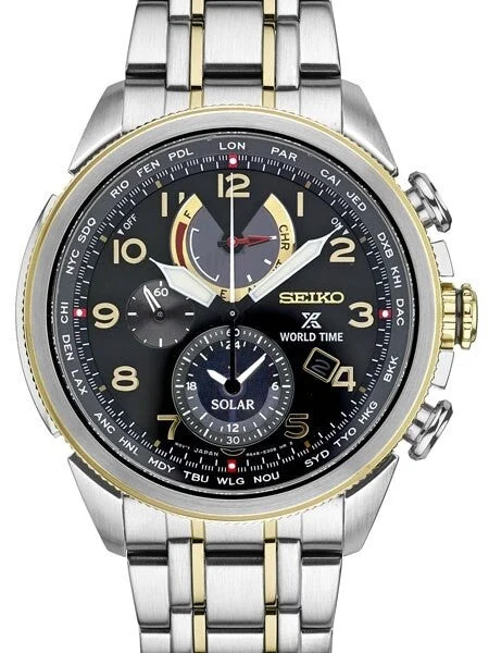 Seiko Prospex Solar Power World Time, Chronograph, Alarm Watch #SSC508 42 mm kol saati