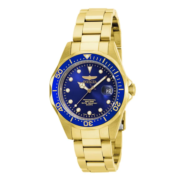 Invicta Pro Diver Watch - 37.5mm, Gold (17052) kol saati