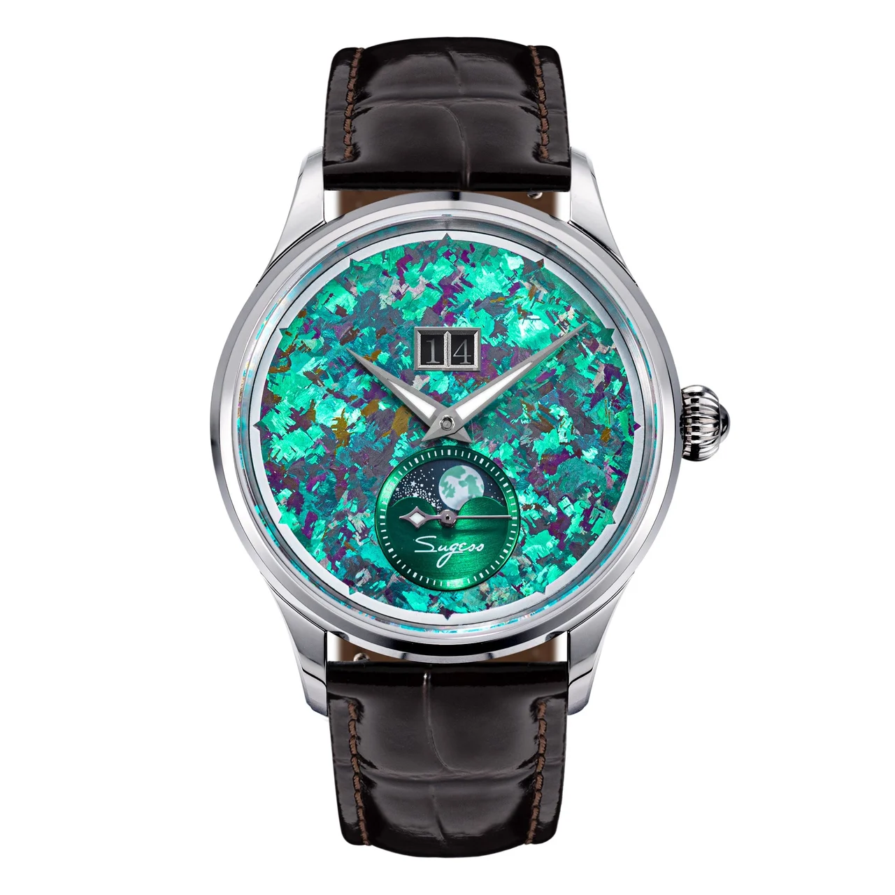 Sugess MoonPhase Master Automatic Jade Green Dial sugess-s401-moonphase-master-automatic-jade-green-dial 41 mm kol saati
