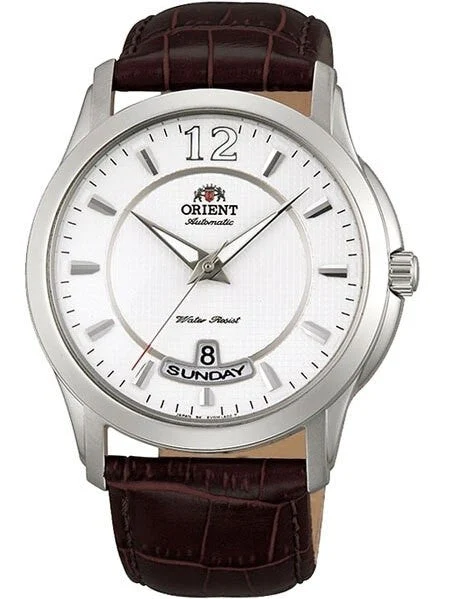 Orient SCRATCH AND DENT - Lexington Day and Date Automatic Watch with White Dial #EV0M003W-SND kol saati