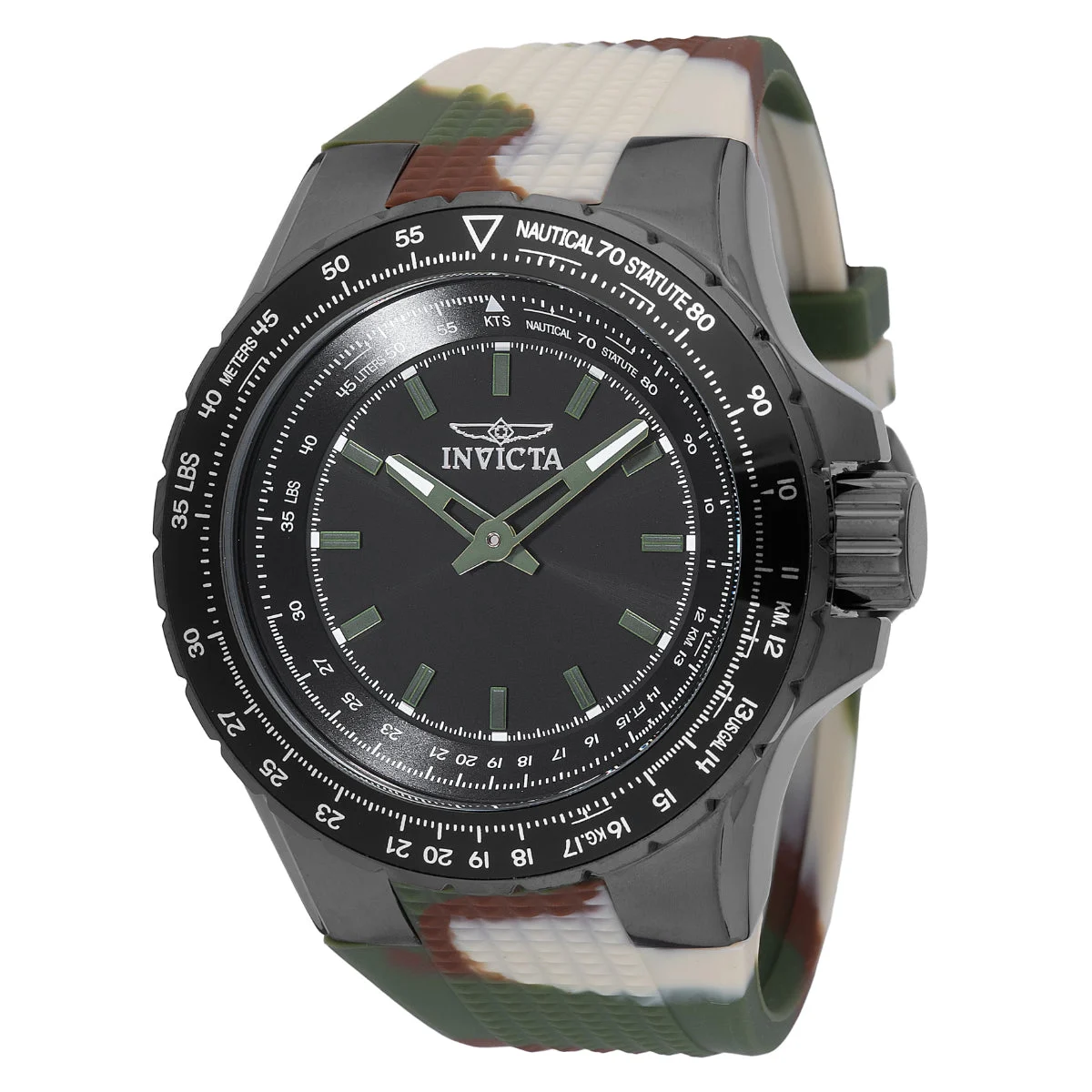 Invicta Open Box Aviator Watch - 50mm, Camouflage (AIC-49666) 50 mm kol saati