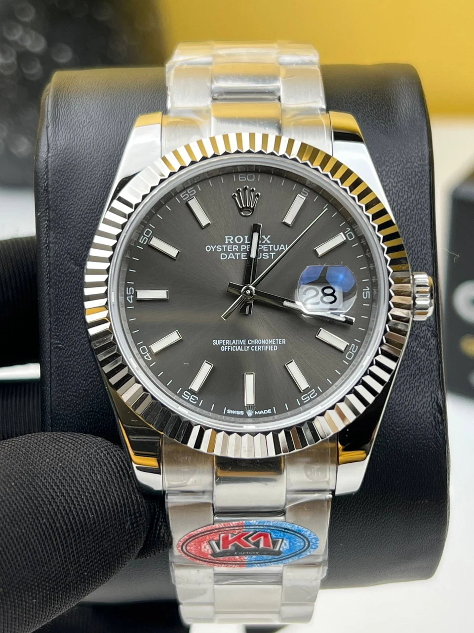 Rolex Date Just Grey Dial Oyster 41mm – Automatic Movement 41 mm kol saati