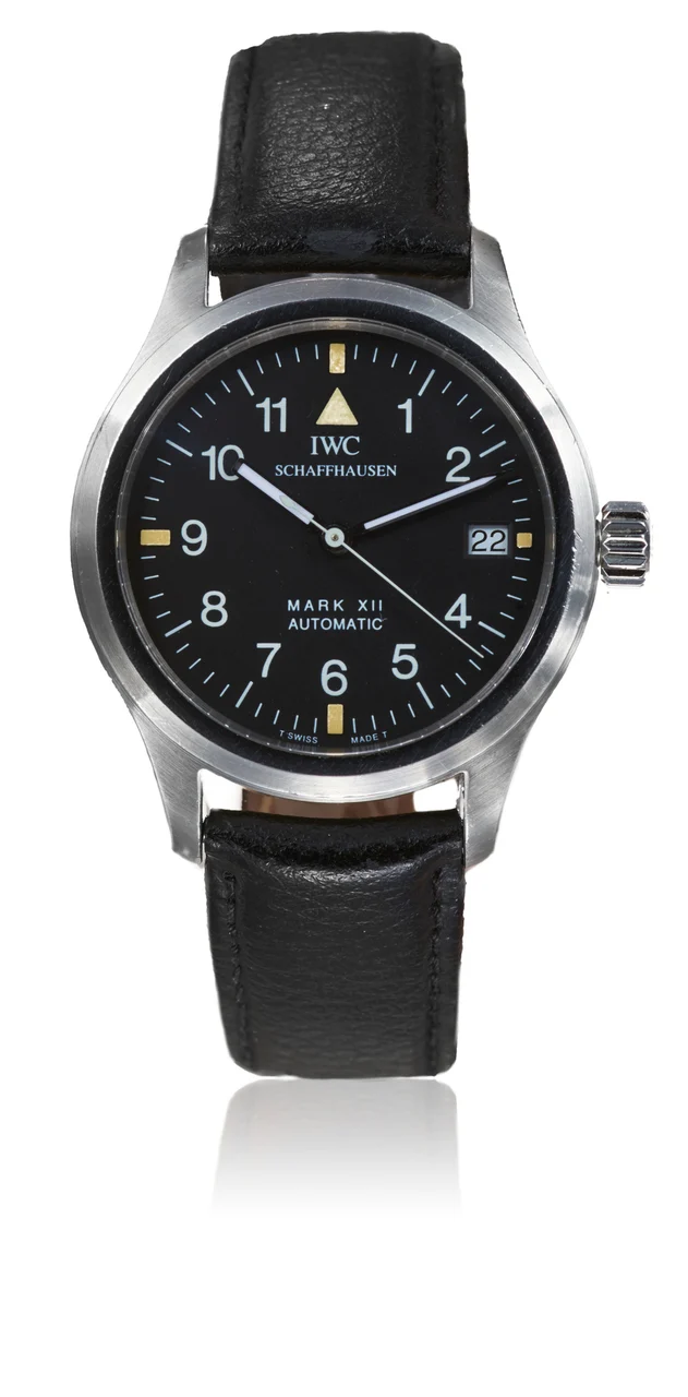 IWC Ref. 3241-001, self-winding, centre-seconds, date; “Mark XII”, “Die Fliegeruhr Automatik”; stainless steel kol saati