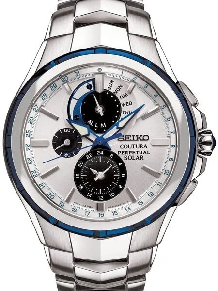 Seiko Coutura Solar Powered Perpetual Calendar and Chronograph #SSC787 44 mm kol saati