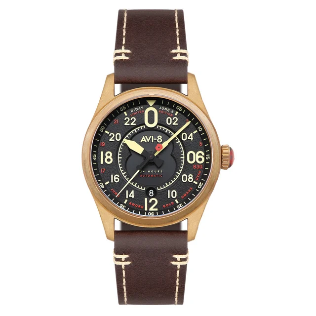 AVI-8 Spitfire D-Day 80 Royal British Legion 24 Hour Automatic Bronze LE #AV-4116-RBL-01 k