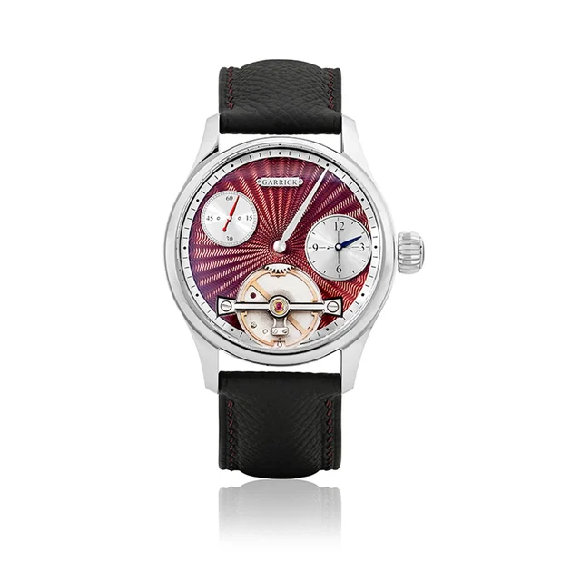 Garrick Regulator MK II Engine Turned Red Dial MKII-ST-ERD kol saati