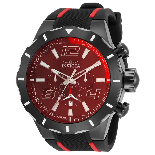 Invicta Rally Overdrive Watch - 52mm. Black, Red (34883) kol saati