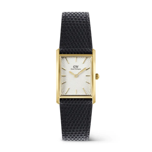 DANIEL WELLINGTON Bound Black Lizard Guilloché Gold DW00100899 kol saati