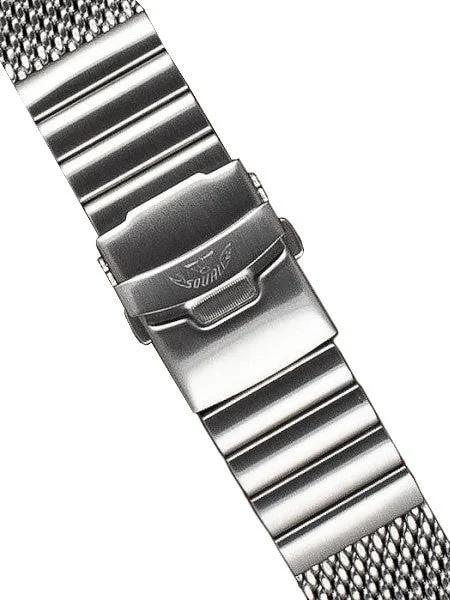 Squale Deluxe Stainless Steel Mesh Bracelet #2002-Mesh-S (22mm) kol saati
