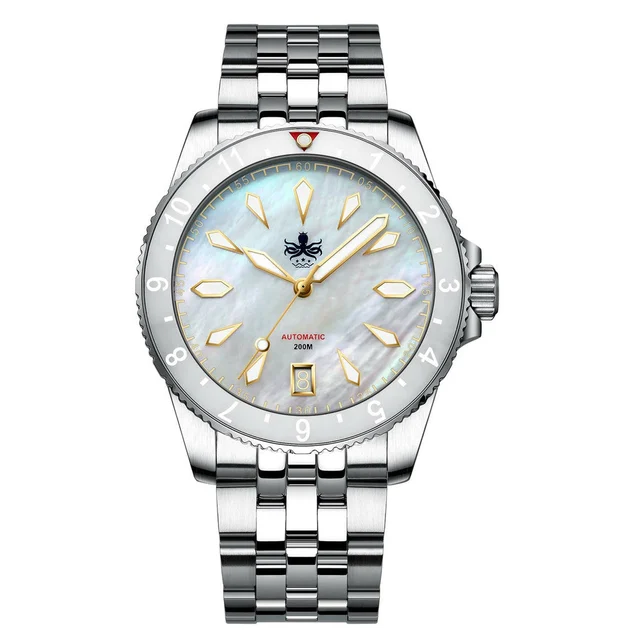 Phoibos Voyager Automatic Dive Watch with Mother of Pearl Dial #PY035E kol saati