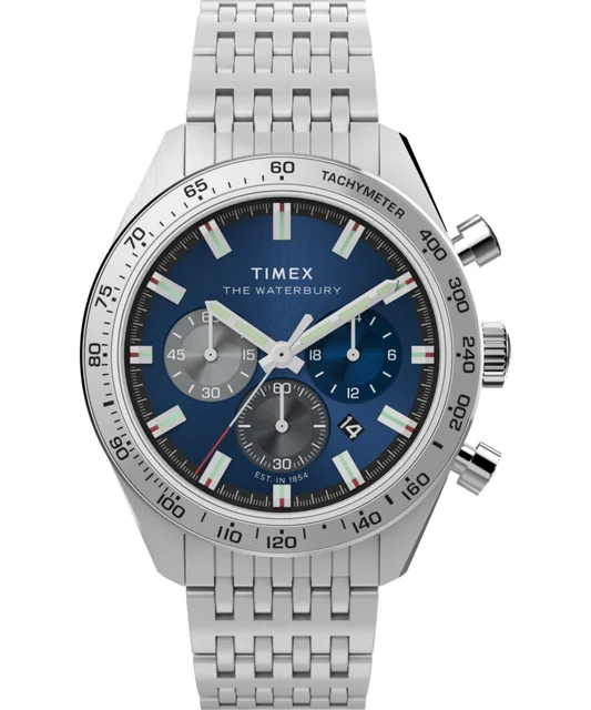 Timex Waterbury Traditional Chronograph 41mm Stainless Steel Bracelet Watch TW2Y18500 kol