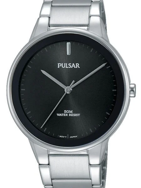 Pulsar Black Dial Quartz Watch with Matching Bracelet #PG2043 kol saati