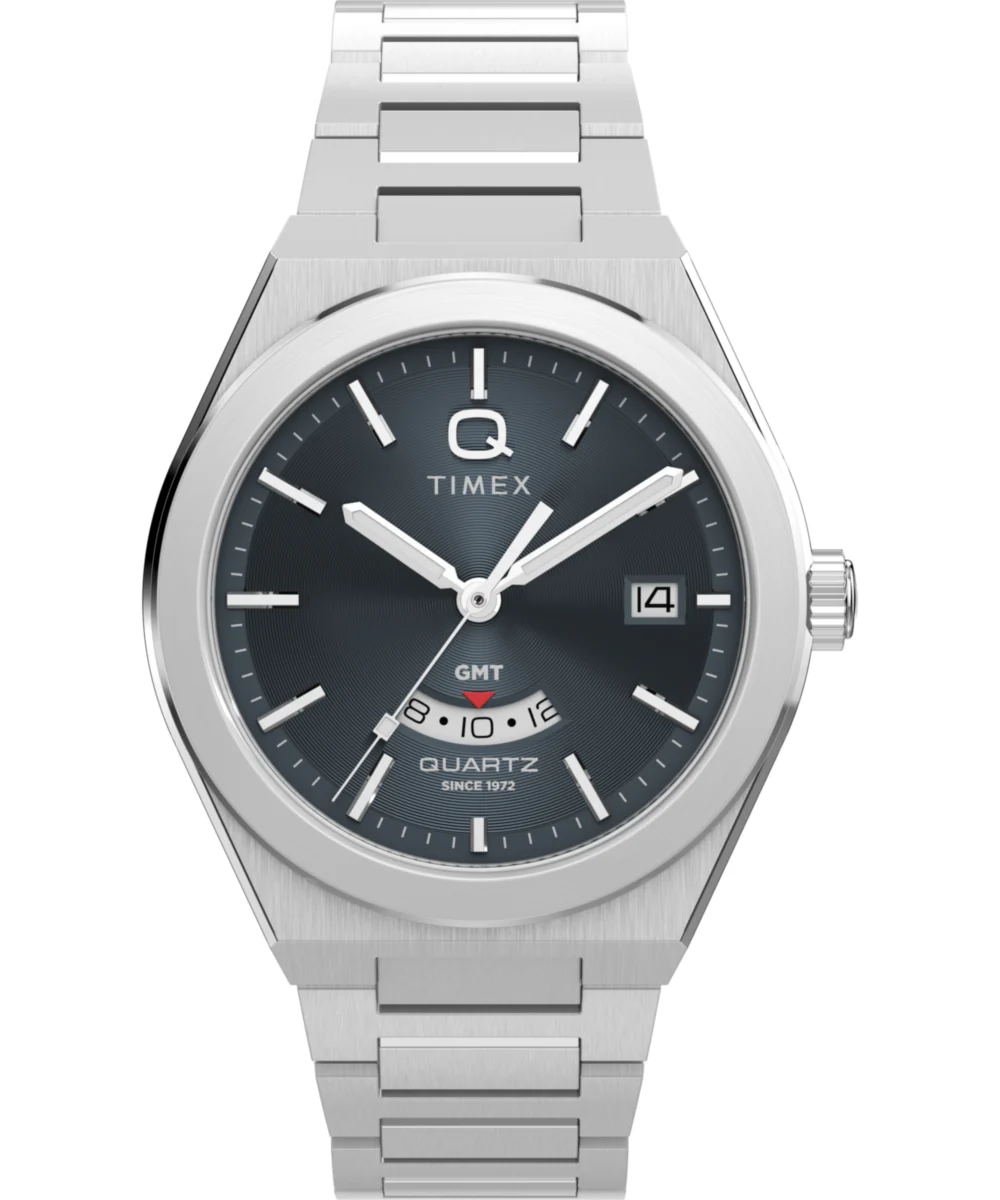 Timex Continental GMT 39mm Stainless Steel Bracelet Watch TW2Y12100 39 mm kol saati