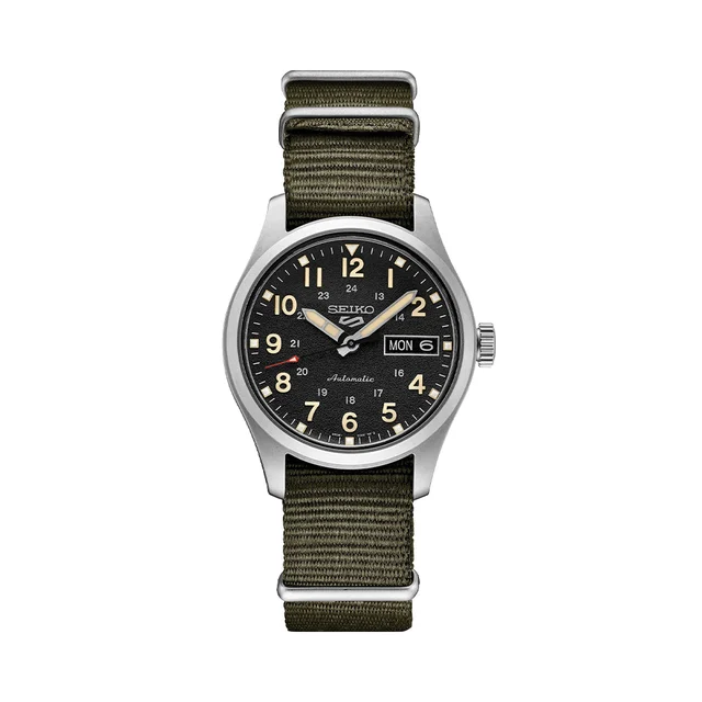 Seiko Sports Field 36mm - Black on Nylon Strap SRPJ85 kol saati