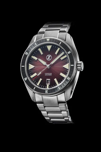 Zelos Horizons 43mm SS Burgundy kol saati