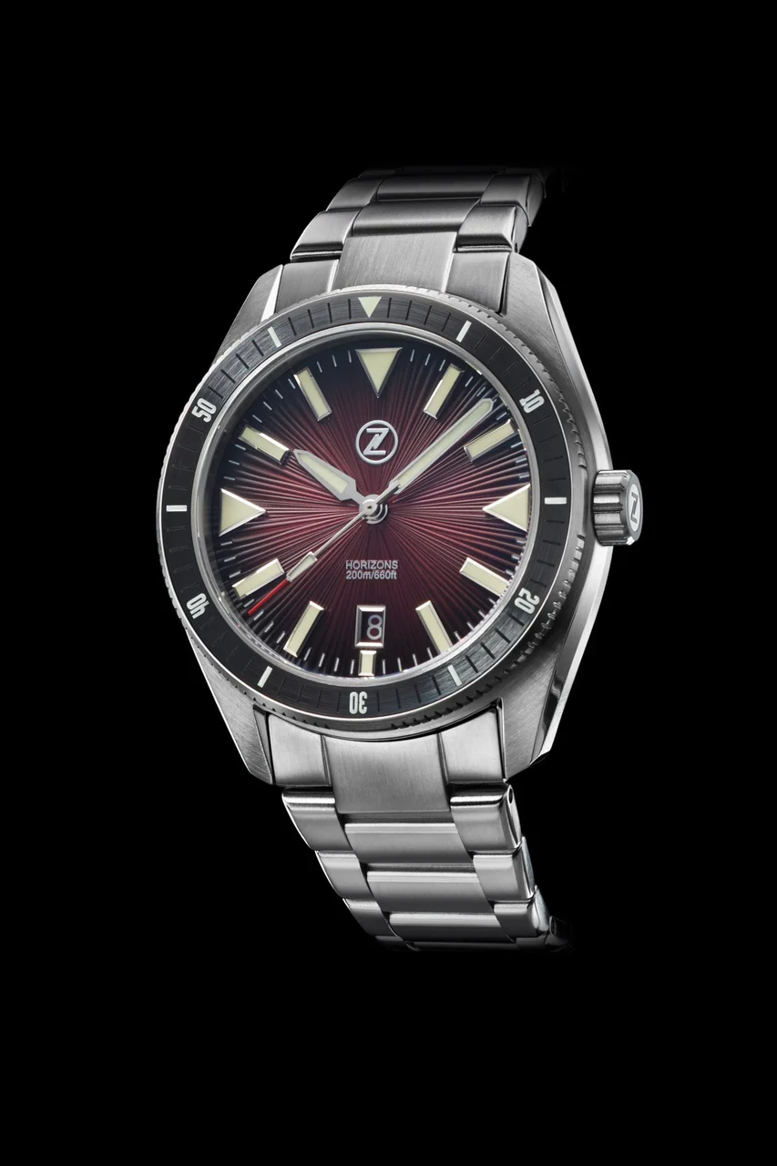 Zelos Horizons 43mm SS Burgundy 43 mm kol saati