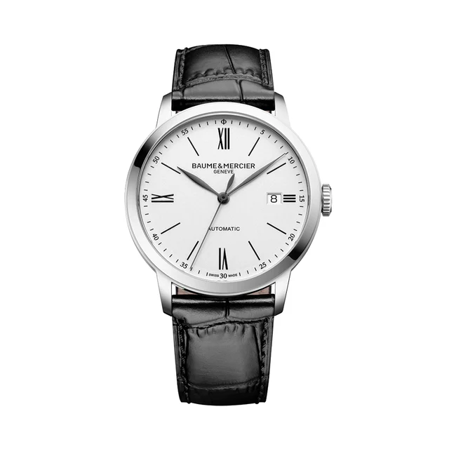Baume Et Mercier Classima 10874 Automatic 40mm - White on Leather Strap M0A10874 kol saati