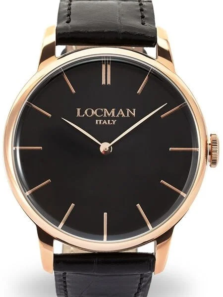 Locman Collection Elegant Quartz Dress Watch with 41mm Case #0251V09-RGBKRGPK 41 mm kol saati
