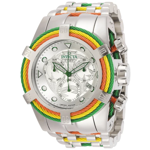 Invicta Bolt One Love Swiss Ronda Z60 Caliber Watch - 53mm, Steel, Red, Yellow, Green (274