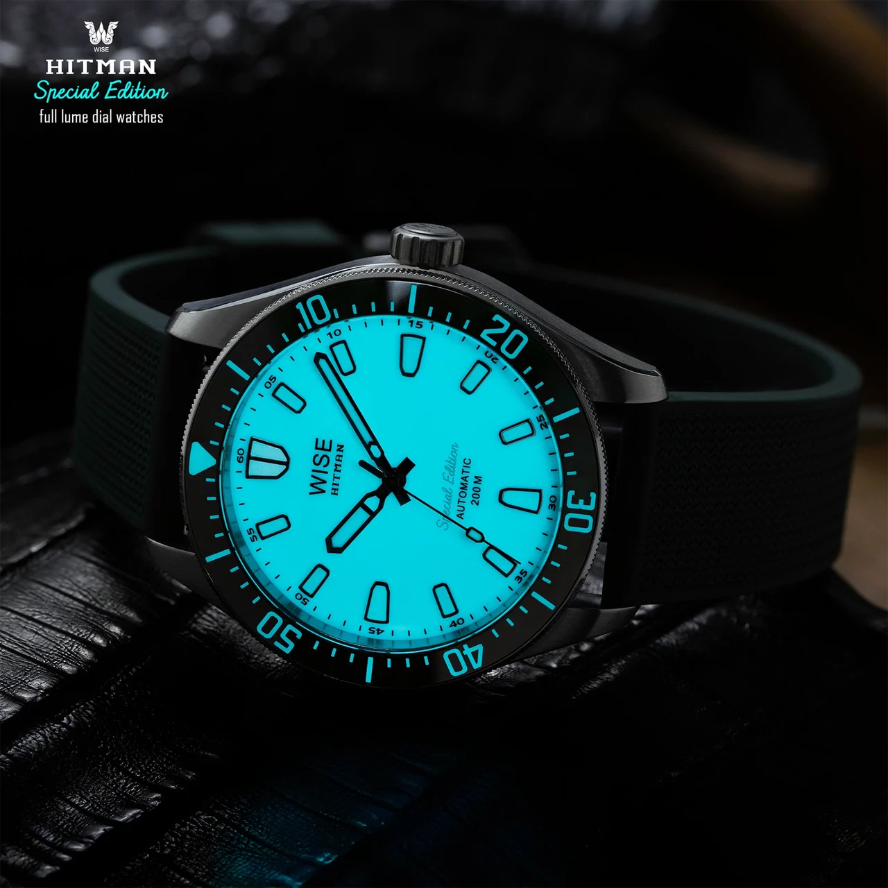 WISE HITMAN HIT66 Full Lume Special Edition (Paisan FKM rubber) 41 mm kol saati