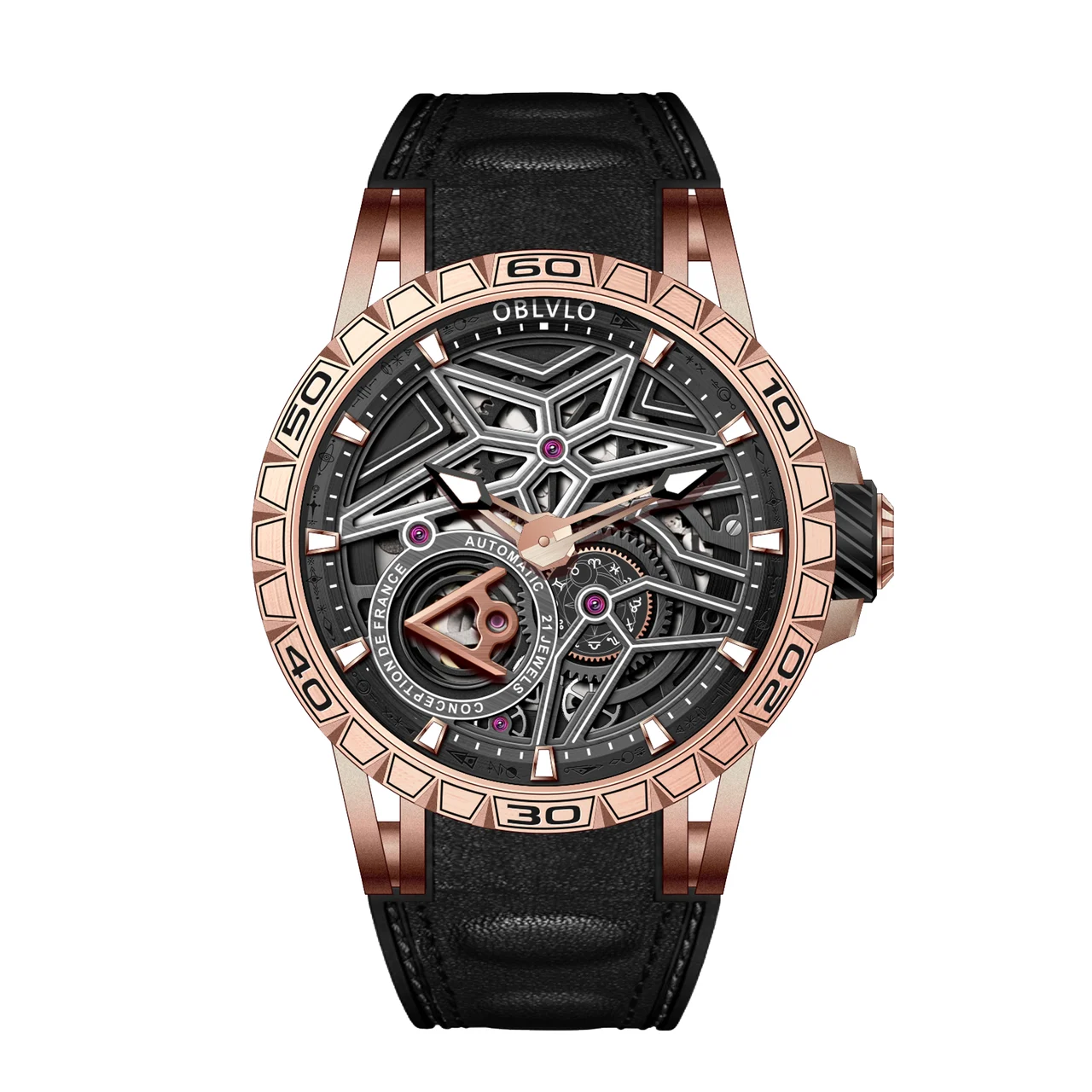 OBLVLO Series LMQ-PBBR-1 42 mm kol saati