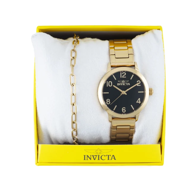 Invicta Wildflower Watch - 34mm, Gold With Bracelet Set (ZG-47273) kol saati