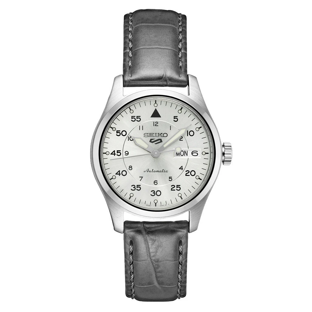 Seiko Sports Automatic 36mm Watch with Silver Dial #SRPJ87 36 mm kol saati