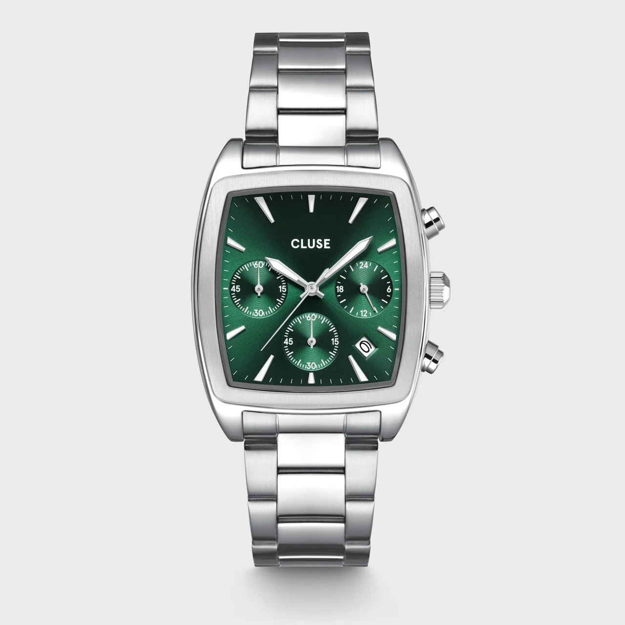 CLUSE Quartaut Chrono Watch Steel, Green, Silver Colour CW52002 35 mm kol saati