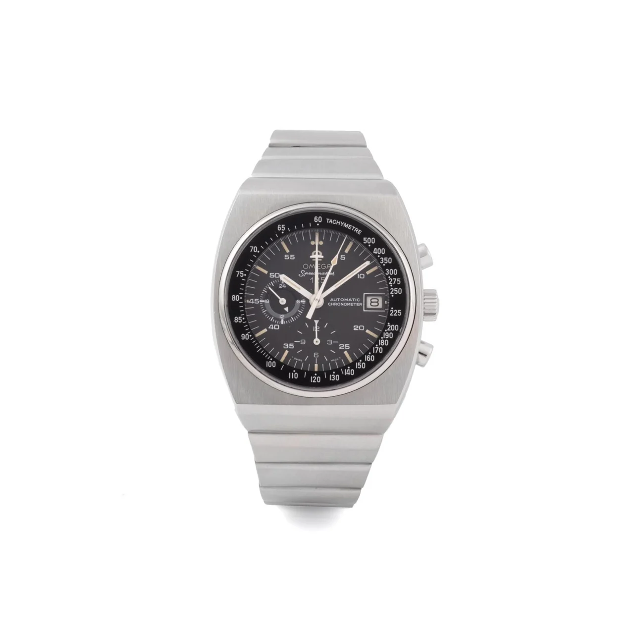 OMEGA Ref. 178.0002 / 378.0801, self-winding, chronograph, minute and hour counters, date; “Speedmaster Automatic Chronometer” “125”; stainless steel kol saati