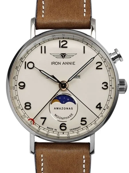 Iron Annie Amazonas Impression Calendar Watch with Moonphase #5976-5 kol saati