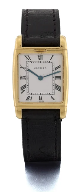 Cartier Ref. 3587, two-time zone, two movements; “Réversible à deux cadrans”; 18K yellow g