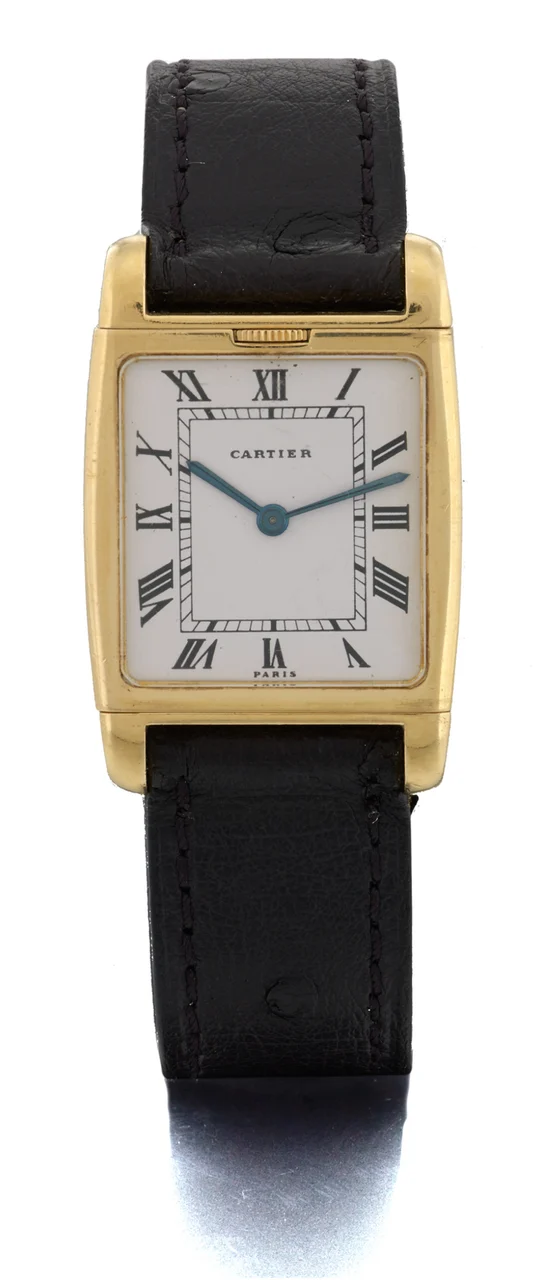 Cartier Ref. 3587, two-time zone, two movements; “Réversible à deux cadrans”; 18K yellow gold kol saati