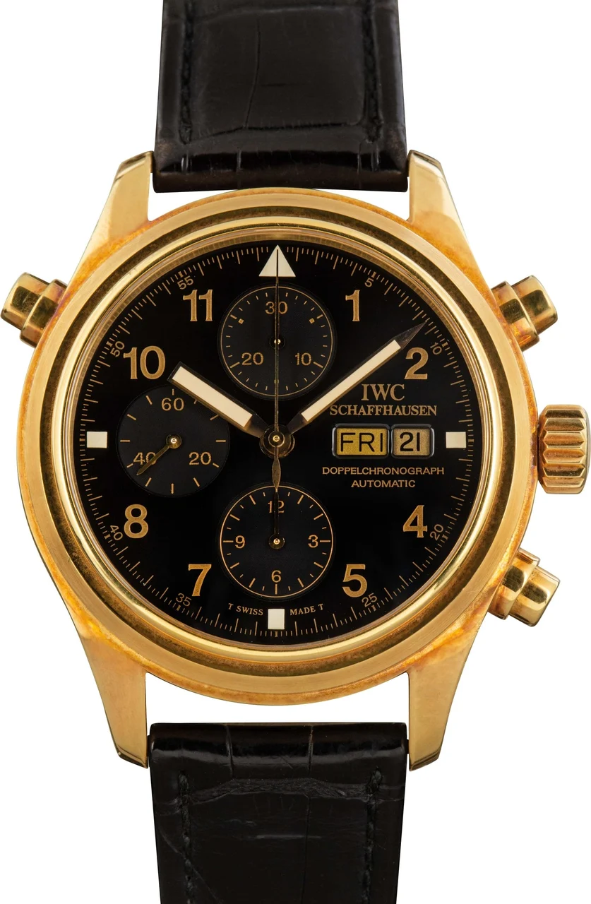 IWC Pilot’s Watch Doppelchronograph IW3713 Yellow Gold 42 mm kol saati