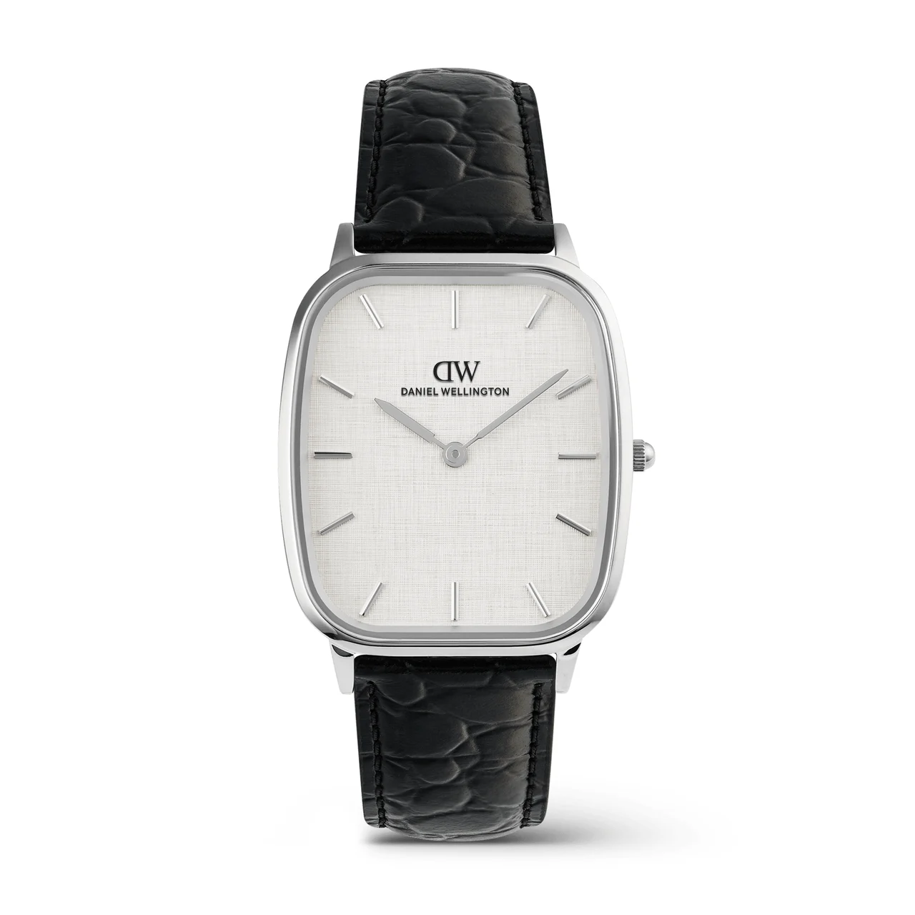 DANIEL WELLINGTON Marlon Black Croc Belly Linen Silver DW00100953 30 mm kol saati