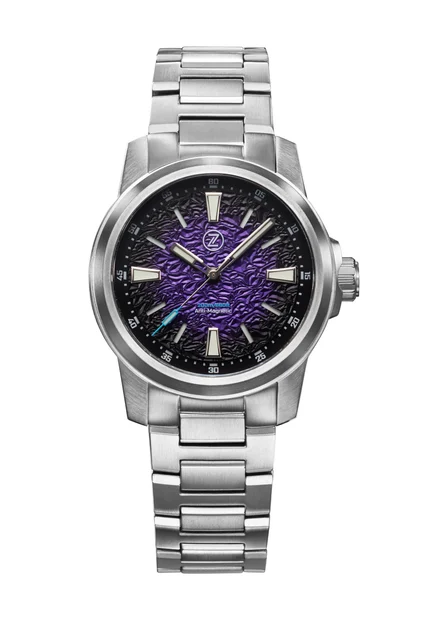 Zelos Aurora Field 38mm Ti 'Hammered Nebula' kol saati